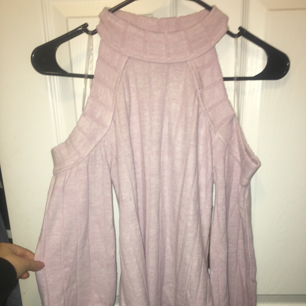 Cold-Shouldered Lilac Sweater